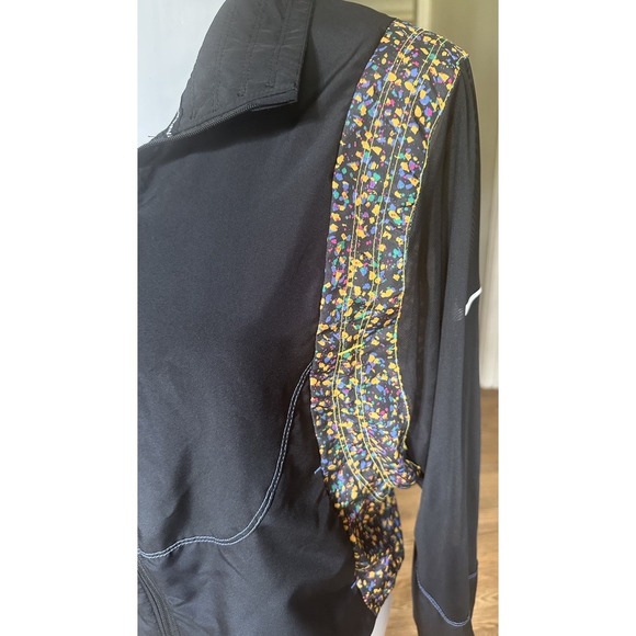 Nike Running Jacket Small Black Multicolor Print Mesh Back Reflective - Picture 2 of 9
